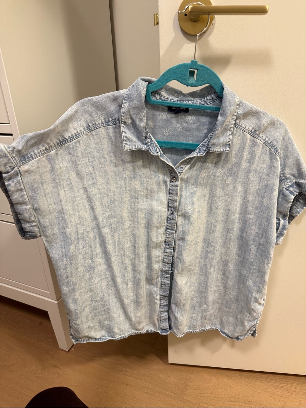 Splendid Womens Light Wash Denim Shirt - Blue